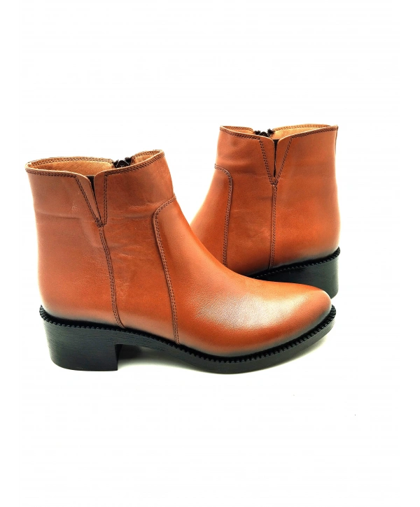 5008 AYMODA HAKİKİ DERİ TOPUKLU RAHAT KONFORLU ŞIK KADIN BOTU