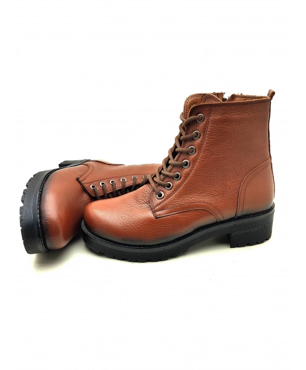 504 AYMODA HAKİKİ DERİ DÜZ YÜZLÜ BAYAN POSTAL BOT