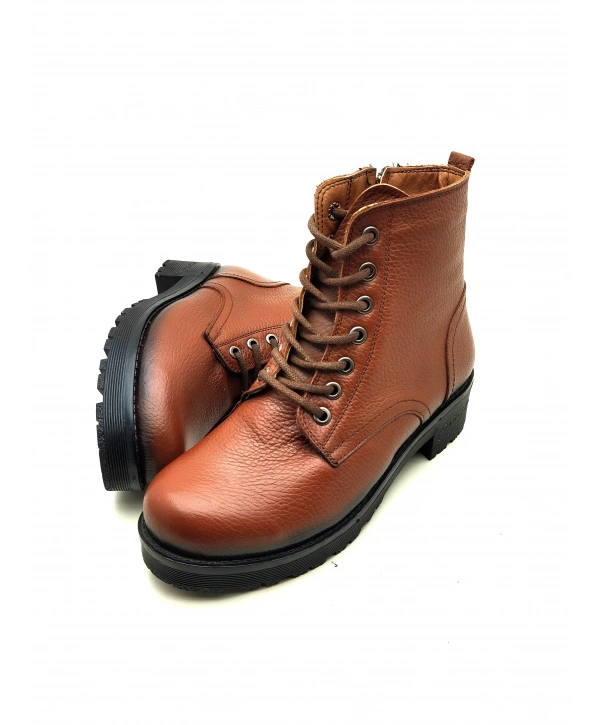 504 AYMODA HAKİKİ DERİ DÜZ YÜZLÜ BAYAN POSTAL BOT