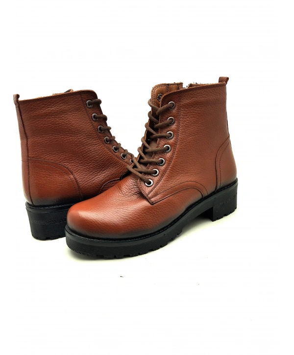 504 AYMODA HAKİKİ DERİ DÜZ YÜZLÜ BAYAN POSTAL BOT