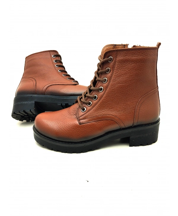 504 AYMODA HAKİKİ DERİ DÜZ YÜZLÜ BAYAN POSTAL BOT