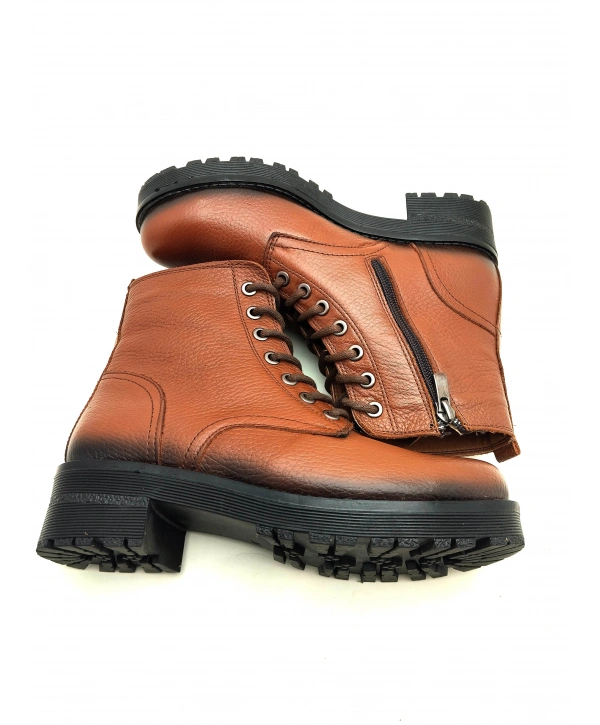 504 AYMODA HAKİKİ DERİ DÜZ YÜZLÜ BAYAN POSTAL BOT