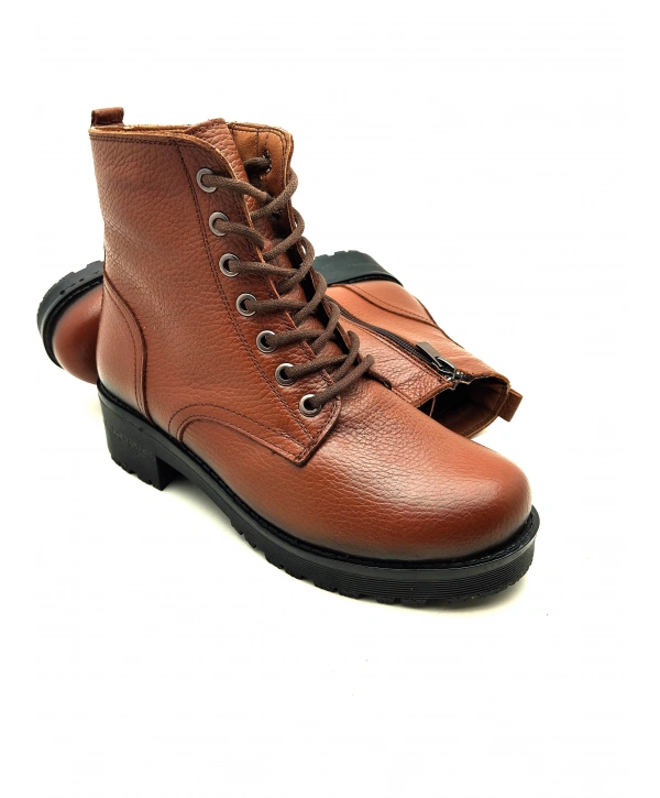 504 AYMODA HAKİKİ DERİ DÜZ YÜZLÜ BAYAN POSTAL BOT