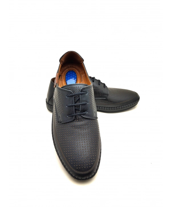 574 CATELLİ BAĞLI SOFT ERKEK İÇİ DIŞI DERİ  LAZER BASKILI CONFORT AYAKKABI