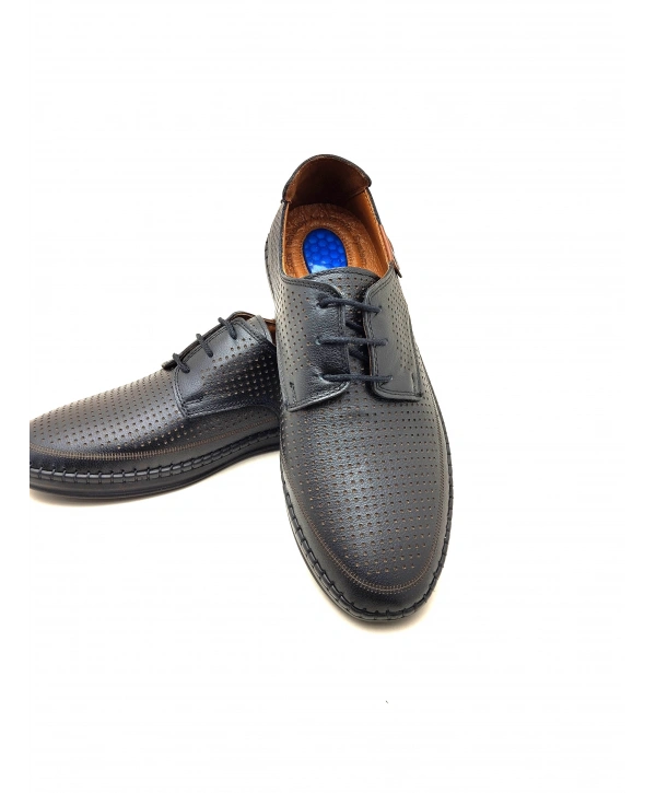 574 CATELLİ BAĞLI SOFT ERKEK İÇİ DIŞI DERİ  LAZER BASKILI CONFORT AYAKKABI