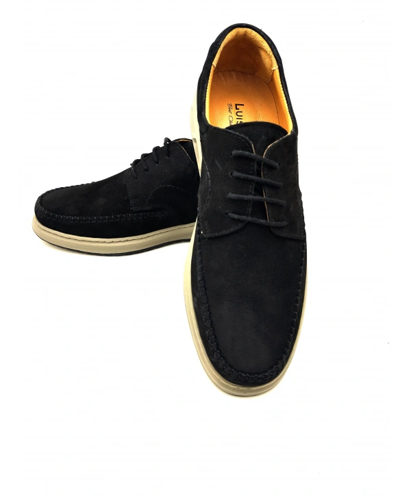 3844 % 100 DERİ ORTOPEDİK RAHAT BAĞCIKLI SARAÇLI ERKEK AYAKKABISI