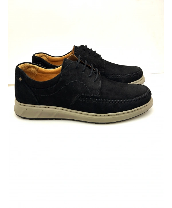 3844 % 100 DERİ ORTOPEDİK RAHAT BAĞCIKLI SARAÇLI ERKEK AYAKKABISI