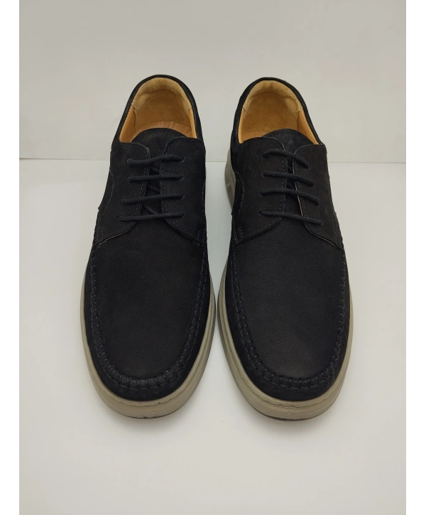 3844 % 100 DERİ ORTOPEDİK RAHAT BAĞCIKLI SARAÇLI ERKEK AYAKKABISI