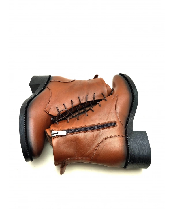 9050 AYMODA DERİ SİVRİ KALIP KLASİK RAHAT BOT