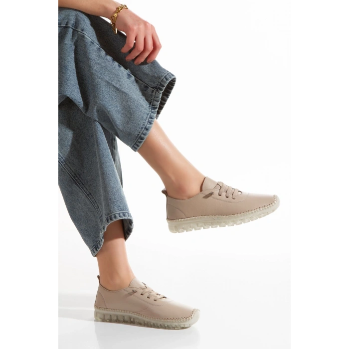 1701 VEFAZEN HAKİKİ DERİ SOFT ANATOMİK ŞEFFAF TABANLI KADIN AYAKKABISI