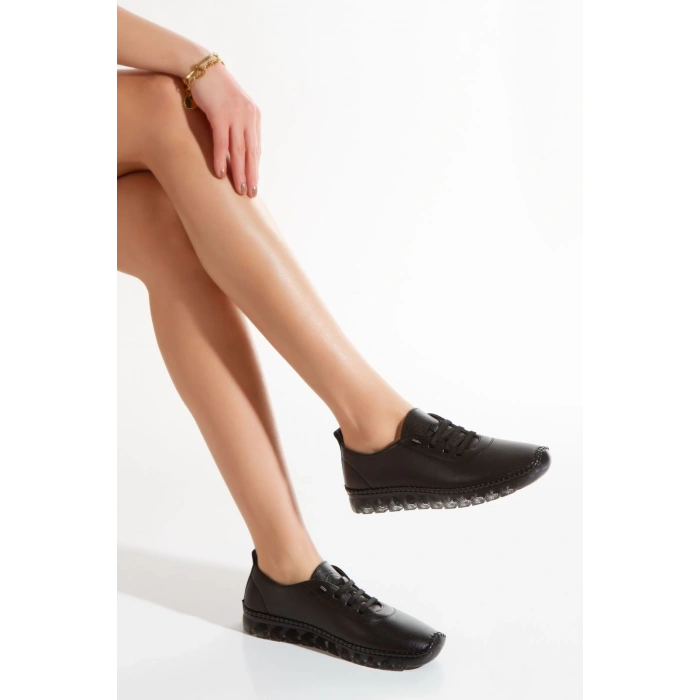 1701 VEFAZEN HAKİKİ DERİ SOFT ANATOMİK ŞEFFAF TABANLI KADIN AYAKKABISI