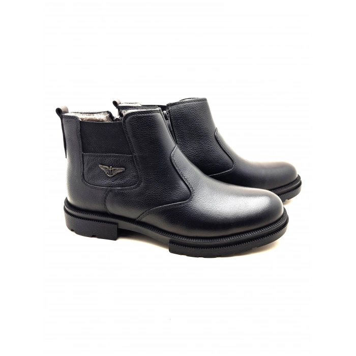 3407 AYMODA ERKEK İÇİ KÜRKLÜ RAHAT FERMARLI DERİ BOT