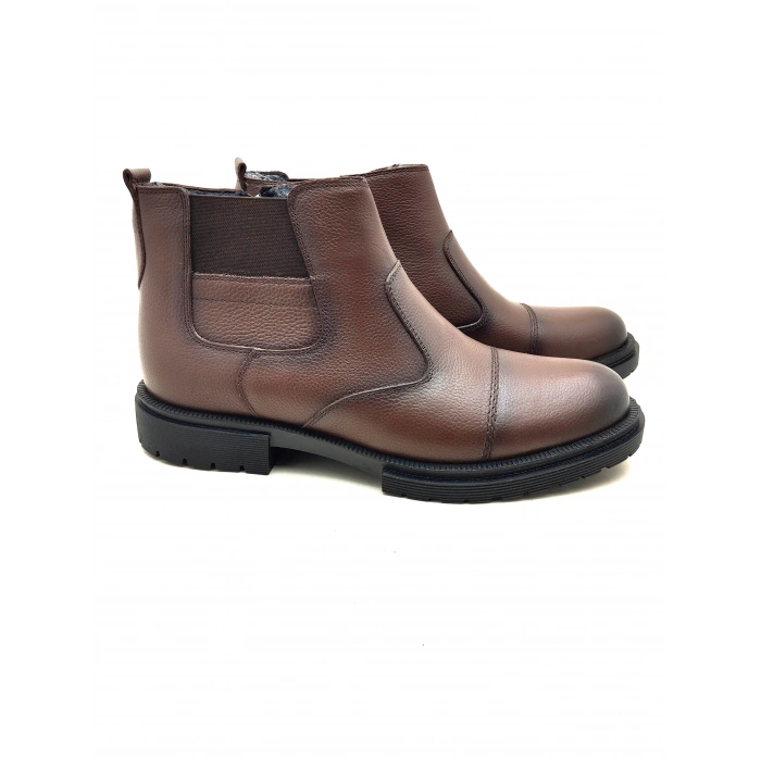 3407 AYMODA ERKEK İÇİ KÜRKLÜ FERMARLI RAHAT DERİ BOT