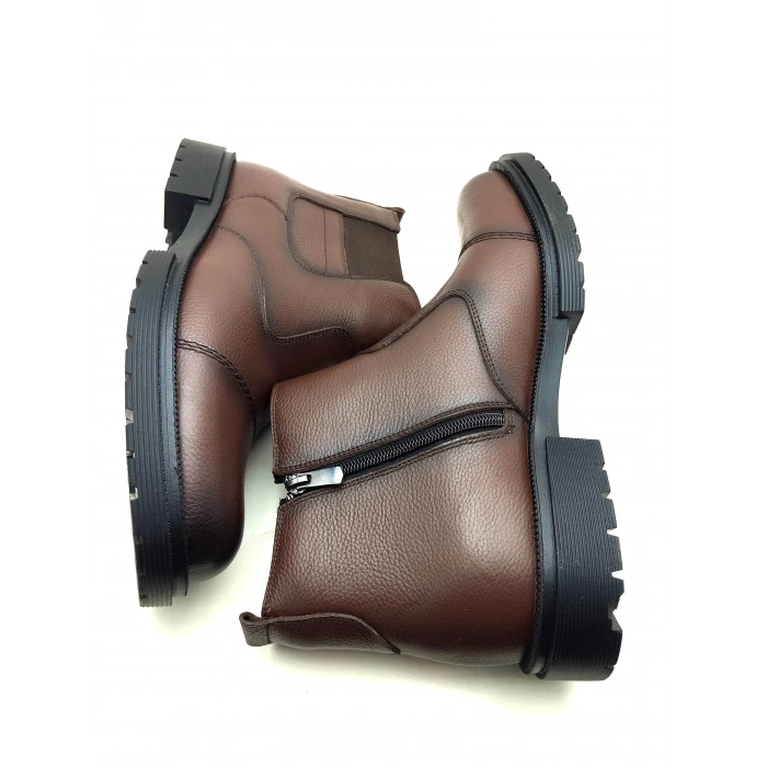 3407 AYMODA ERKEK İÇİ KÜRKLÜ FERMARLI RAHAT DERİ BOT