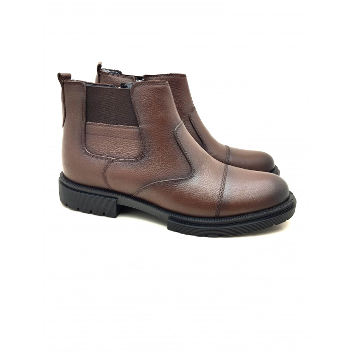 3407 AYMODA ERKEK İÇİ KÜRKLÜ FERMARLI RAHAT DERİ BOT