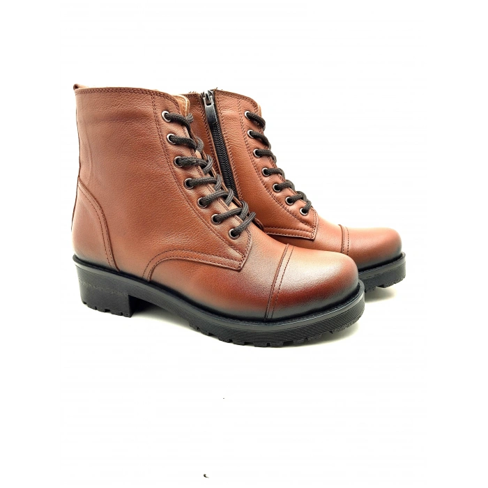 5002 MODA HAKİKİ DERİ KISA FERMARLI BAĞCIKLI KADIN POSTAL BOT