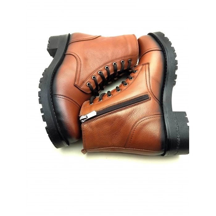 5002 MODA HAKİKİ DERİ KISA FERMARLI BAĞCIKLI KADIN POSTAL BOT