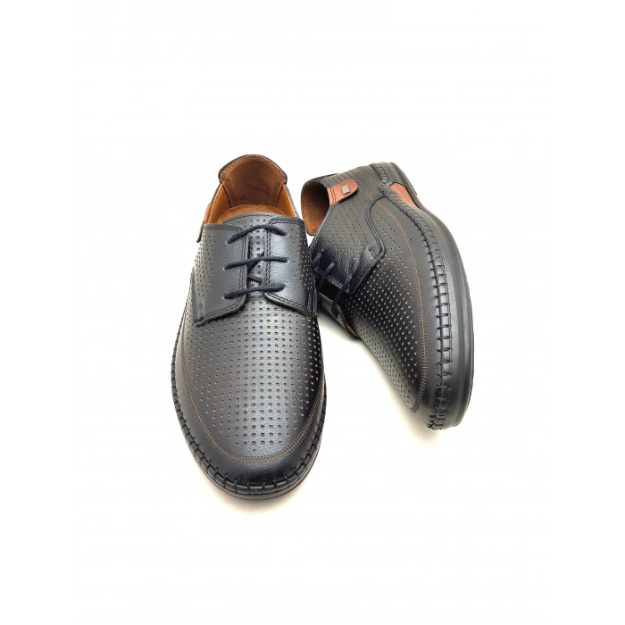 574 CATELLİ BAĞLI SOFT ERKEK İÇİ DIŞI DERİ  LAZER BASKILI CONFORT AYAKKABI