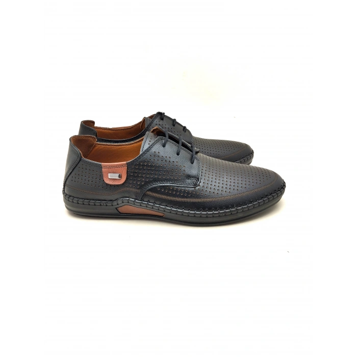 574 CATELLİ BAĞLI SOFT ERKEK İÇİ DIŞI DERİ  LAZER BASKILI CONFORT AYAKKABI