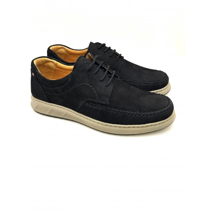 3844 % 100 DERİ ORTOPEDİK RAHAT BAĞCIKLI SARAÇLI ERKEK AYAKKABISI