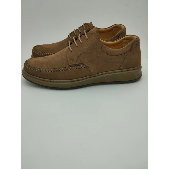 3844 % 100 DERİ ORTOPEDİK RAHAT BAĞCIKLI SARAÇLI ERKEK AYAKKABISI