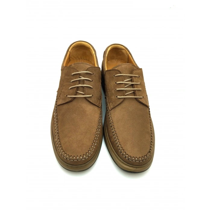 3844 % 100 DERİ ORTOPEDİK RAHAT BAĞCIKLI SARAÇLI ERKEK AYAKKABISI