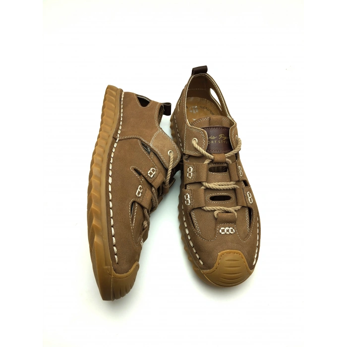 3856 %100 HAKİKİ DERİ ERKEK YAZLIK ÇARIK MODEL AYAKKABI