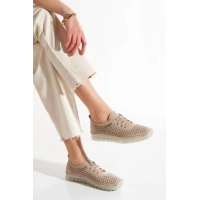 1702 AYMODA SOFT HAKİKİ DERİ LAZER DELİKLİ ORTOPEDİK GÜNLÜK CASUEL BAYAN AYAKKABISI