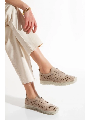 1702 AYMODA SOFT HAKİKİ DERİ LAZER DELİKLİ ORTOPEDİK GÜNLÜK CASUEL BAYAN AYAKKABISI