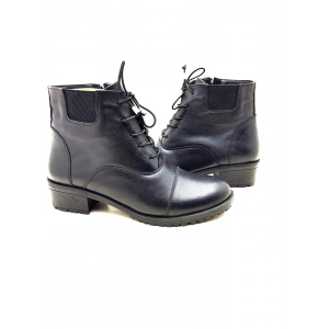 4052 AYMODA BAYAN KLASİK HAKİKİ DERİ TOPUKLU FERMARLI BOT