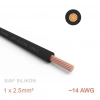 1 metre Yumuşak Silikon Kablo 1x2.5 mm2 SIAF 14 AWG - SiYAH