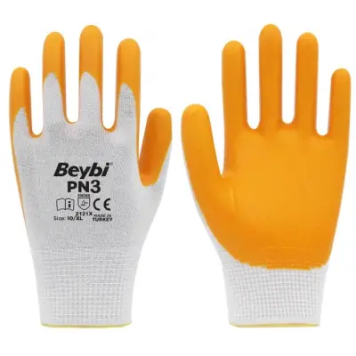 Beybi Pn3 Naylon Nitril Eldiven Sarı 12 ÇİFT