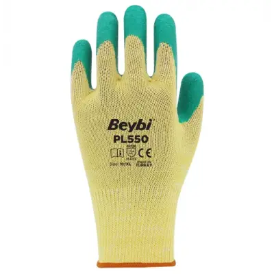Beybi PL550 Polyester Örme Lateks Yeşil Iş Eldiveni 12 ÇİFT