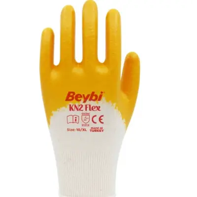 Beybi Kn2 Flex Sarı Pamuk Nitril Iş Eldiveni