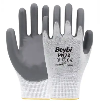 Beybi PN72 Polyester Örme Nitril Eldiven