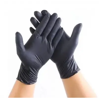 İnter Müller Dokulu Siyah Nitril Eldiven 50'li