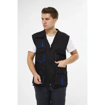 Orange Safety Çok Cepli Lacivert Yelek