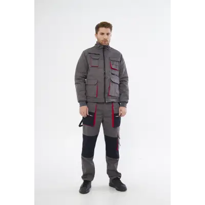 Orange Safety Gri Harman Karışımı Ceket Pantolon