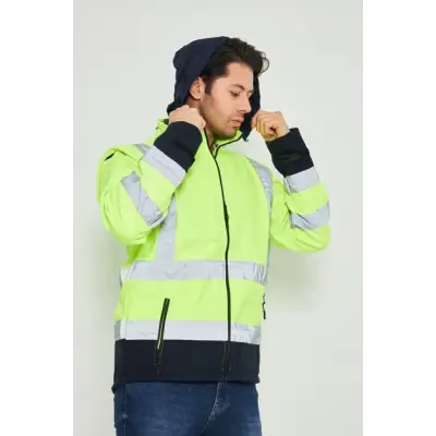 Orange Safety Sarı Softshell Mont Reflektörlü