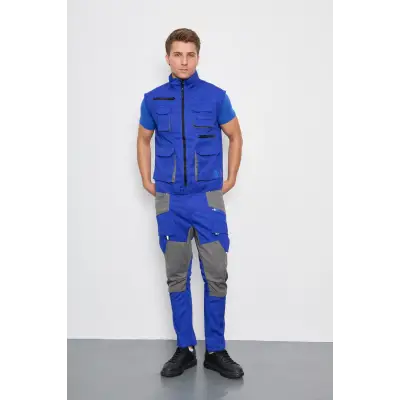 Orange Safety Sax Mavi Atina Harman Karışımı Yelek + Pantolon