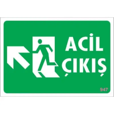Pvc Levha Acil Çıkış 17,5*25 cm