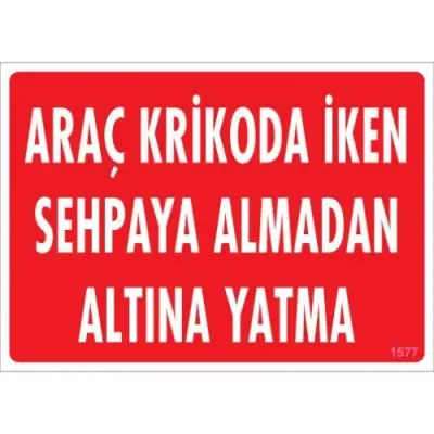 Pvc Levha Araç Krikoda İken Sehpaya Almadan Altına Yatma 25*35 cm