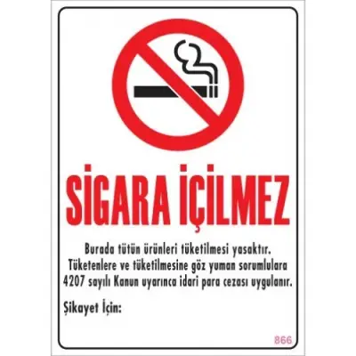 Pvc Levha Sigara İçilmez 25X35 Cm
