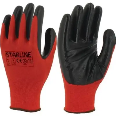 Starline Nitril Eldiven (Kırmızı - Siyah )
