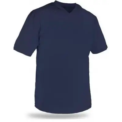 T-shirt V Yaka Kısakol %100 Pamuk Cepli Lacivert