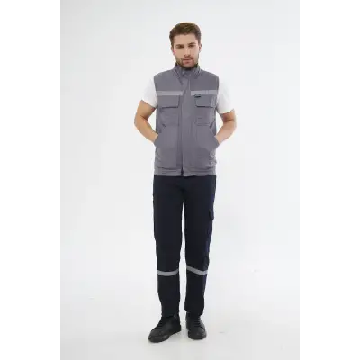 Yelek 7/7 Gabardin %100 Pamuk Kapitoneli Reflektörlü