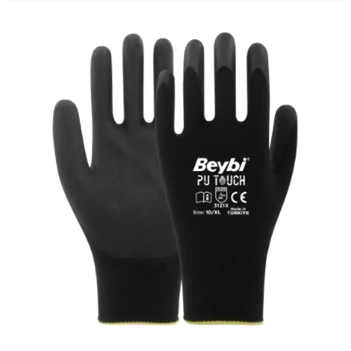 Beybi Pu Touch Poliüretan Polyester Iş Eldiveni 12 Çift