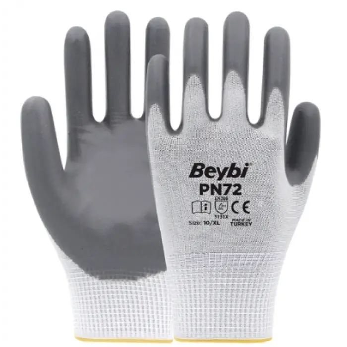 Beybi PN72 Polyester Örme Nitril Eldiven