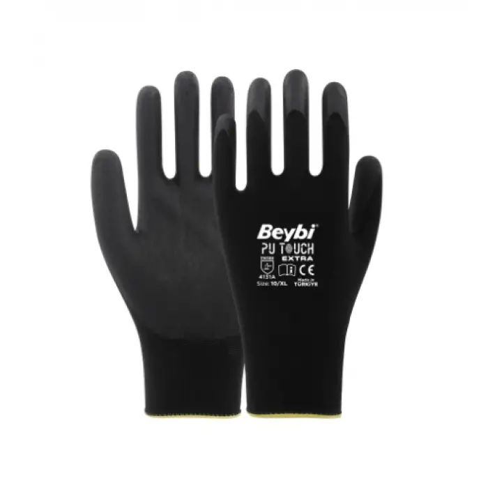 Beybi Pu Touch Ekstra Poliüretan Kaplı Polyester Örme Eldiven