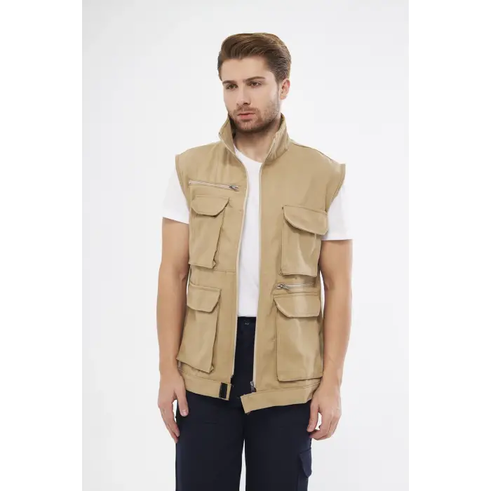 Çok Cepli Bej Yelek